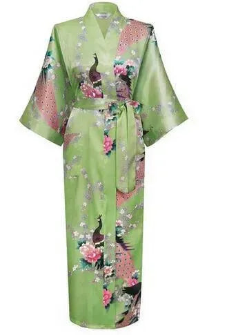 Floral Silk Kimono Nightgown - Nightgown - LeStyleParfait