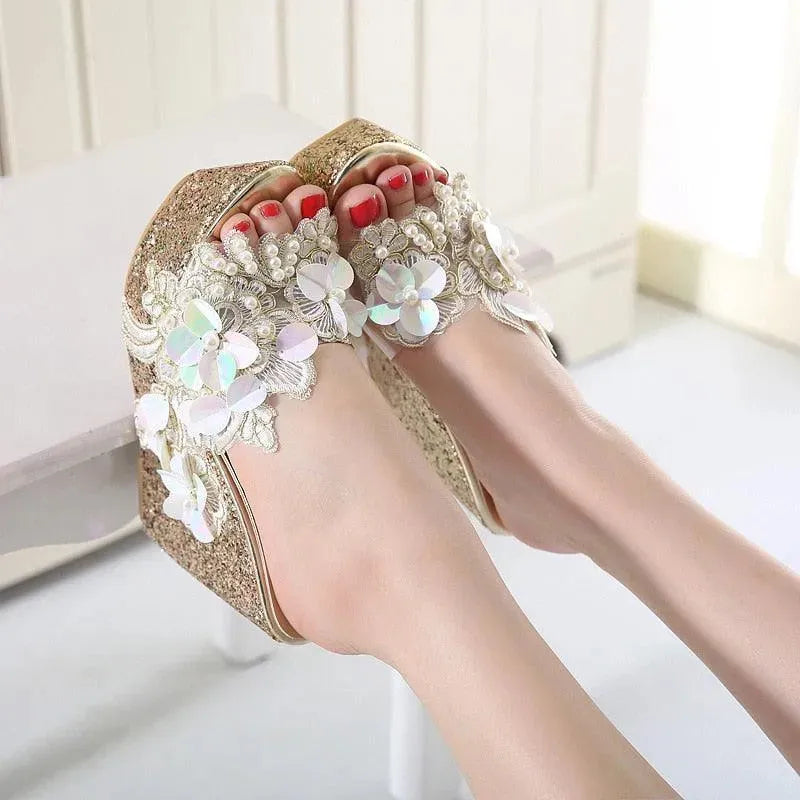 Floral Wedge Sandal Shoes - Wedge Shoes - LeStyleParfait