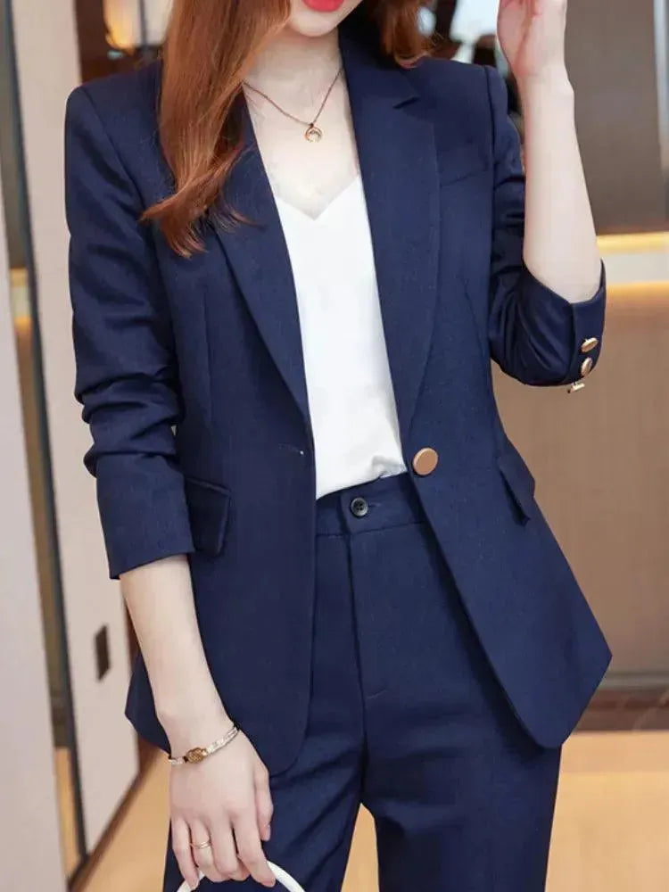 Formal 1-Button Women's Pantsuit - Pantsuit - LeStyleParfait