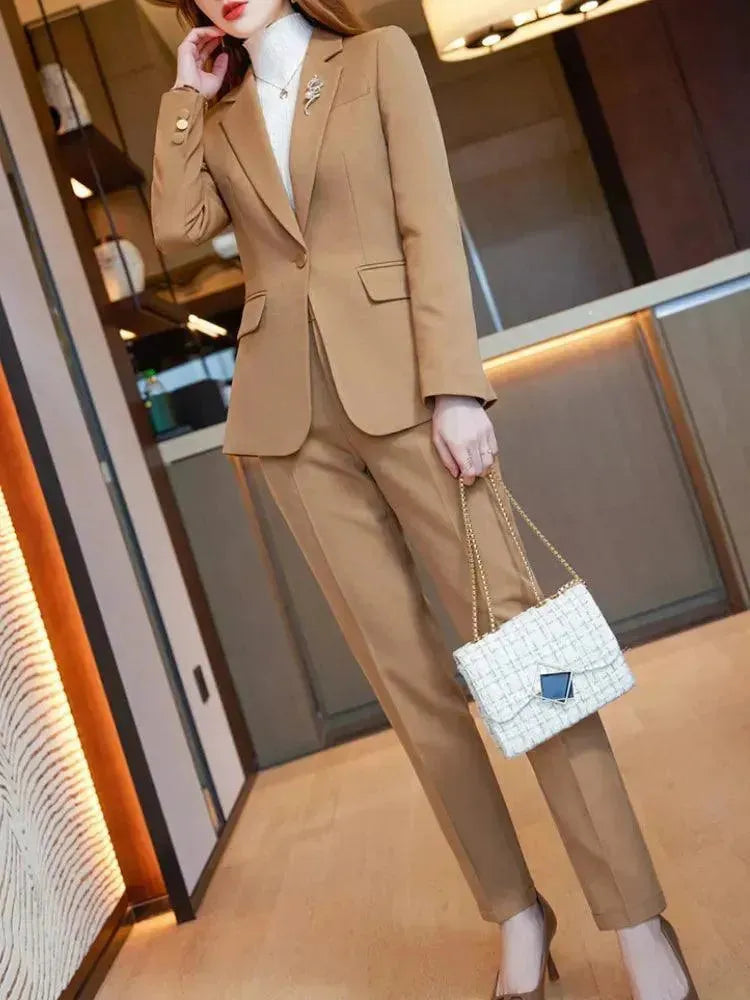 Formal 1-Button Women's Pantsuit - Pantsuit - LeStyleParfait