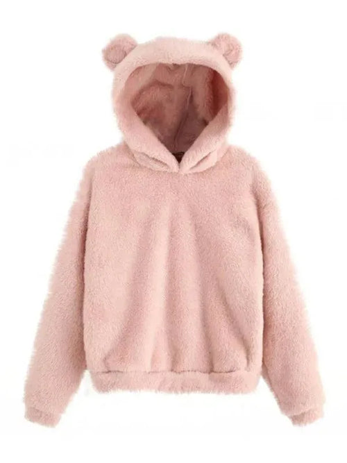 Fur Bunny Ear Women Hoodie-Women Hoodie-LeStyleParfait