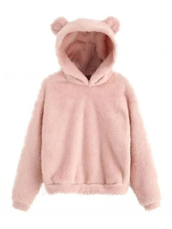 Fur Bunny Ear Women Hoodie - Women Hoodie - LeStyleParfait