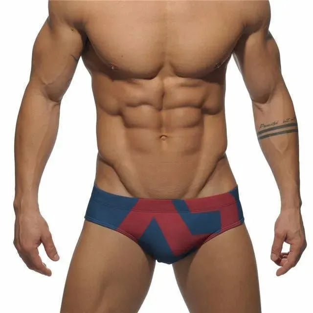 Geometric Patchwork Swim Briefs - Swim Brief - LeStyleParfait