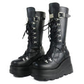 Goth Platform Wedge Boots - Wedge Shoes - LeStyleParfait