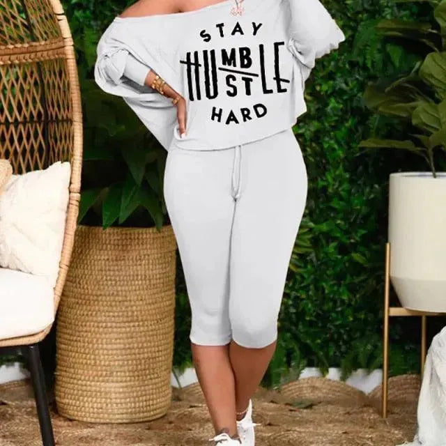 Graphic Lounge Cotton Two-Piece Set - Graphic Jogger Two-Piece Set - LeStyleParfait