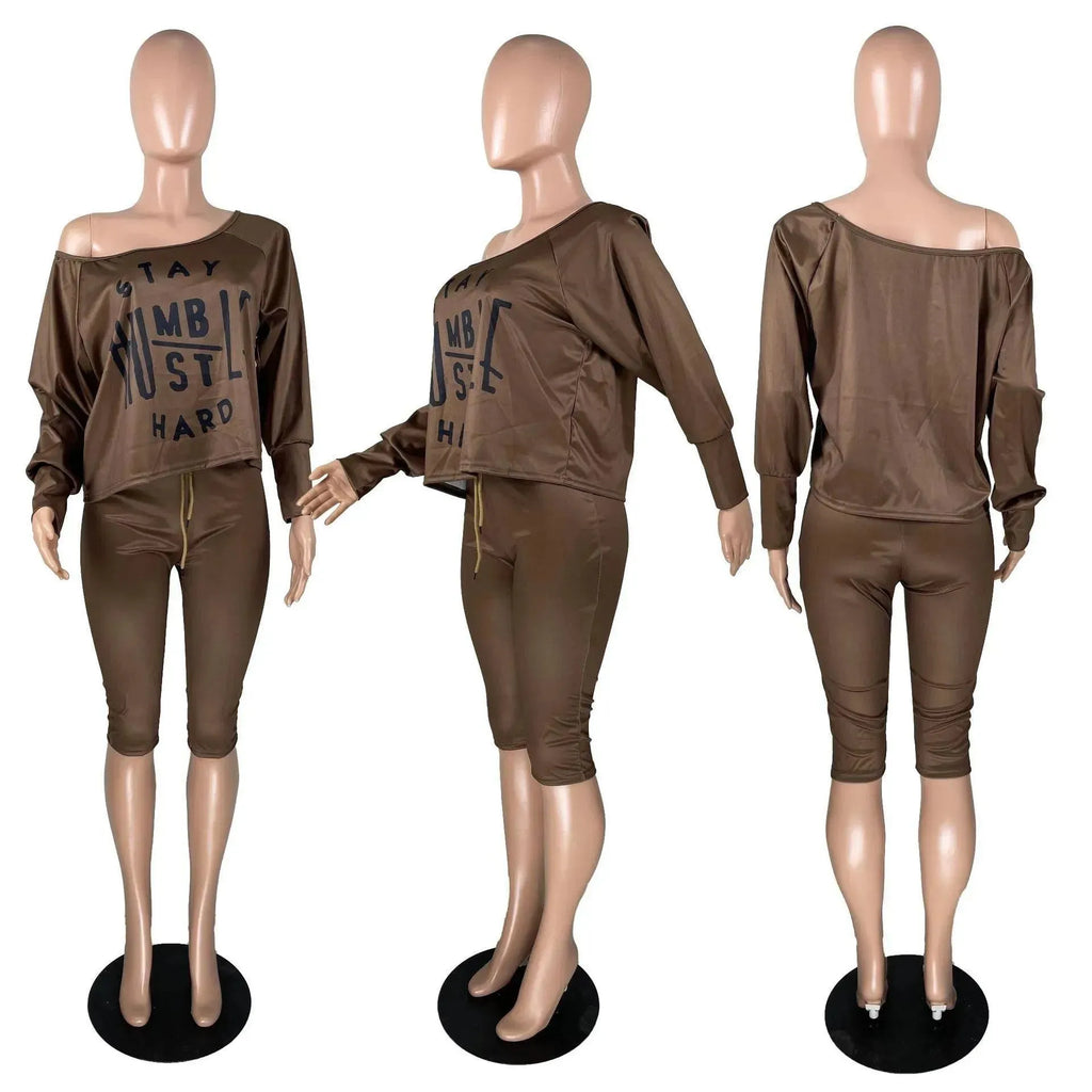 Graphic Lounge Cotton Two-Piece Set - Graphic Jogger Two-Piece Set - LeStyleParfait