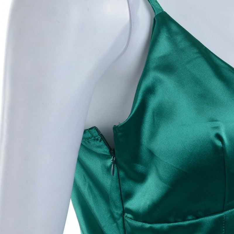 Green Floral Sleeveless Maxi Dress - Dress - LeStyleParfait Kenya