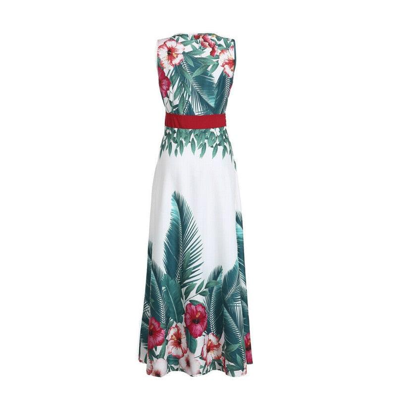 Green Floral Sleeveless Maxi Dress - Dress - LeStyleParfait Kenya