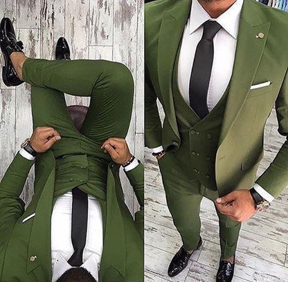 Green Men's Suit Slim Fit 3 Piece Tuxedo Suits - Suit - LeStyleParfait Kenya