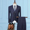 Grid Stripe Slim Fit Suit - Three Piece Suit - LeStyleParfait