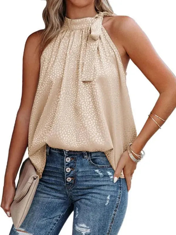Halter Neck Bow Tie Women Top - Women Tops & Blouses | LeStyleParfait-Women Tops