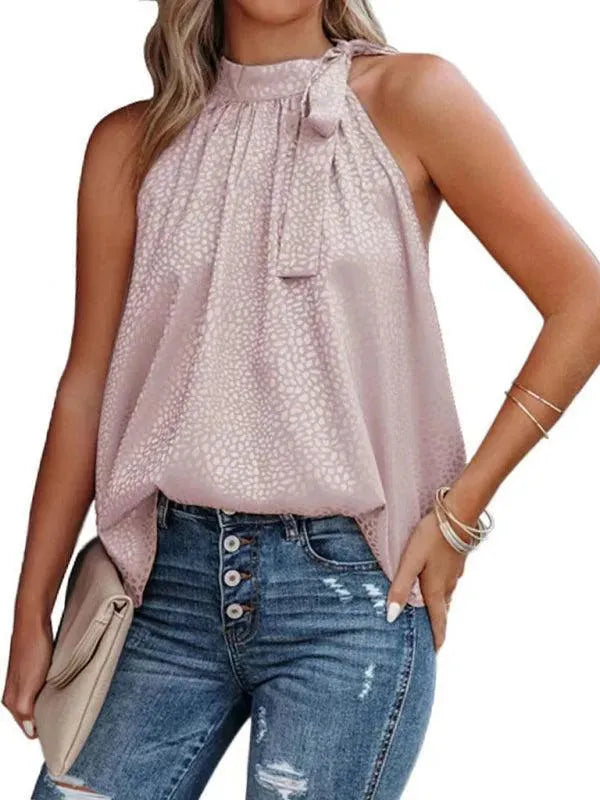 Halter Neck Bow Tie Women Top - Women Tops & Blouses | LeStyleParfait-Women Tops