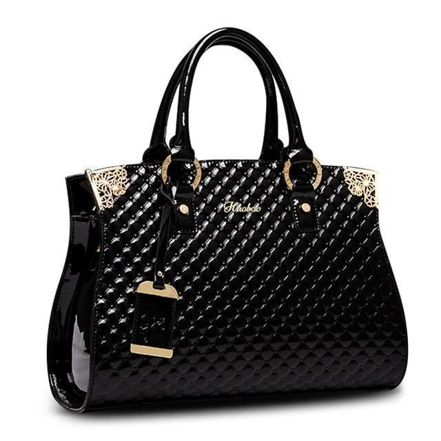 Handbags, Patent Leather Handbags, Burgudy, Black - Bag - LeStyleParfait Kenya