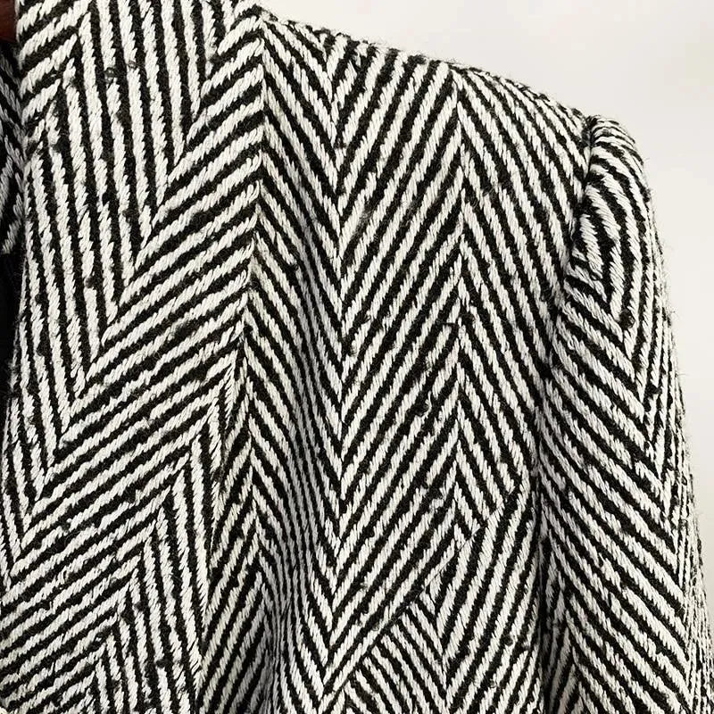 Herringbone Winter Coat For Women - Coat - LeStyleParfait