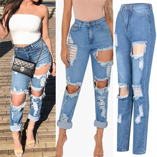High Waist Jeans Pants For Women - Pants - LeStyleParfait Kenya