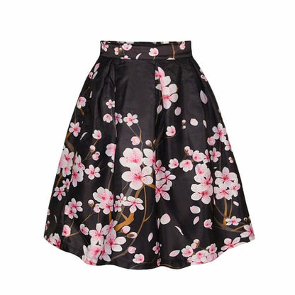 High Waist Women Skirt A-Line Floral Women Skirt - Skirt - LeStyleParfait Kenya