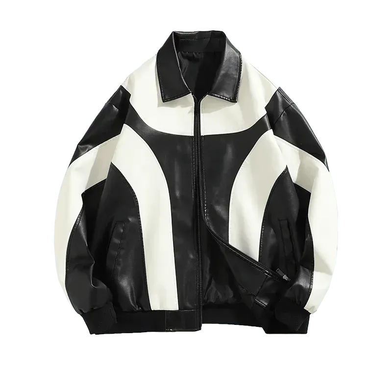Hip Hop Men's Faux Leather Bomber Jacket - Bomber Jacket - LeStyleParfait