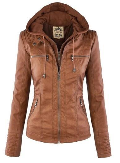 Hooded Leather Jackets For Women - Jacket - LeStyleParfait Kenya