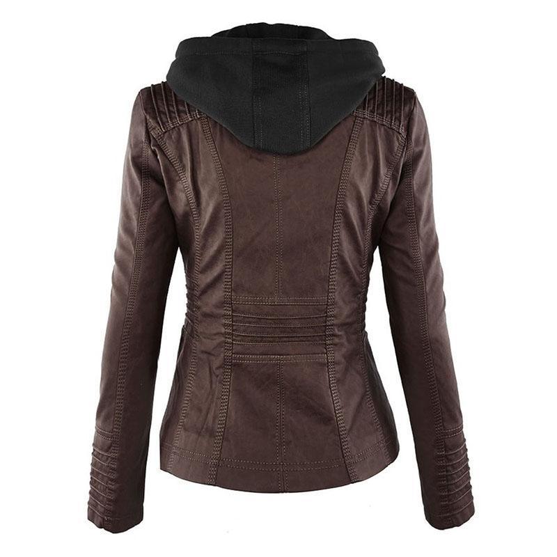 Hooded Leather Jackets For Women - Jacket - LeStyleParfait Kenya