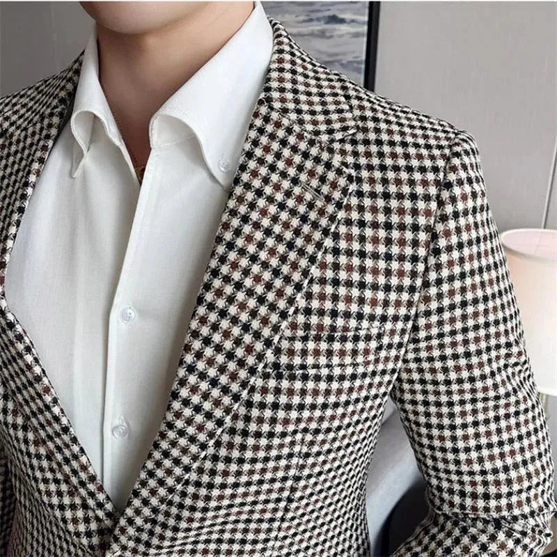 Houndstooth Prom Suit - Men's Suit - LeStyleParfait