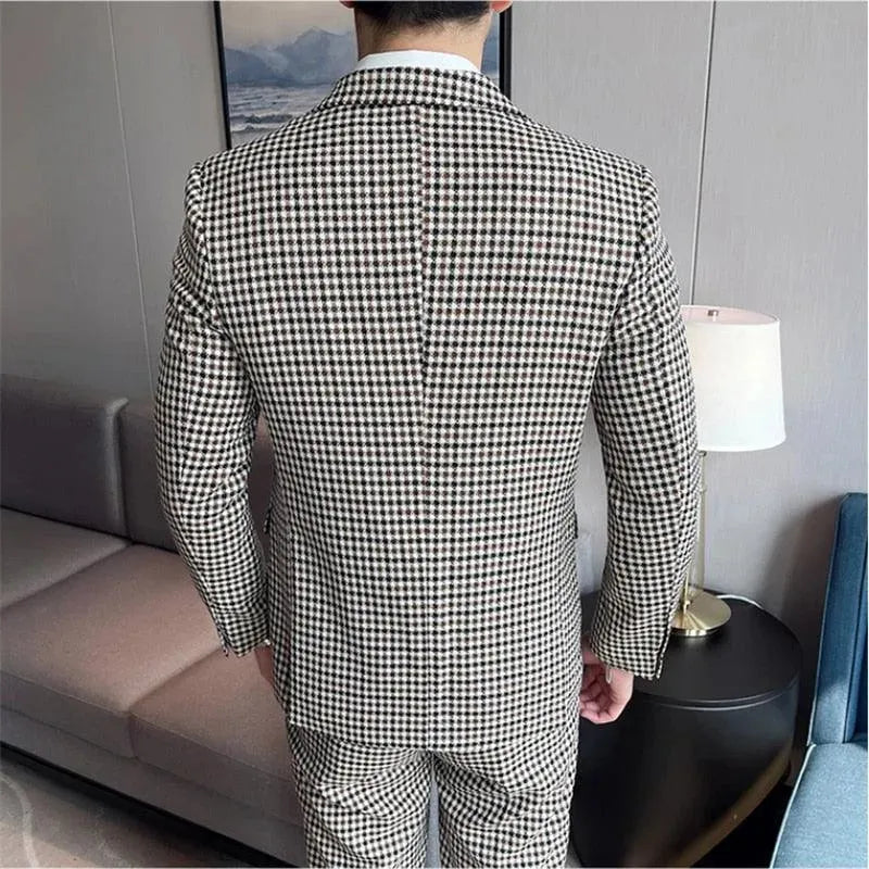 Houndstooth Prom Suit - Men's Suit - LeStyleParfait