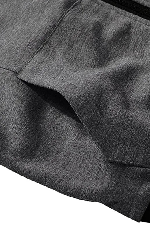 Gilet sans manches à capuche pour homme, couleur unie, coupe ajustée 