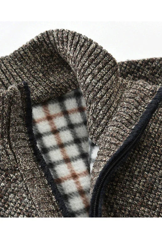 Gilet zippé pour homme, couleur unie, col montant, sans manches, en maille. 