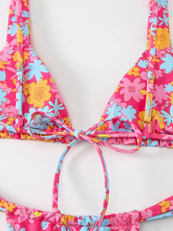 Women Floral High Cut Bikini Set