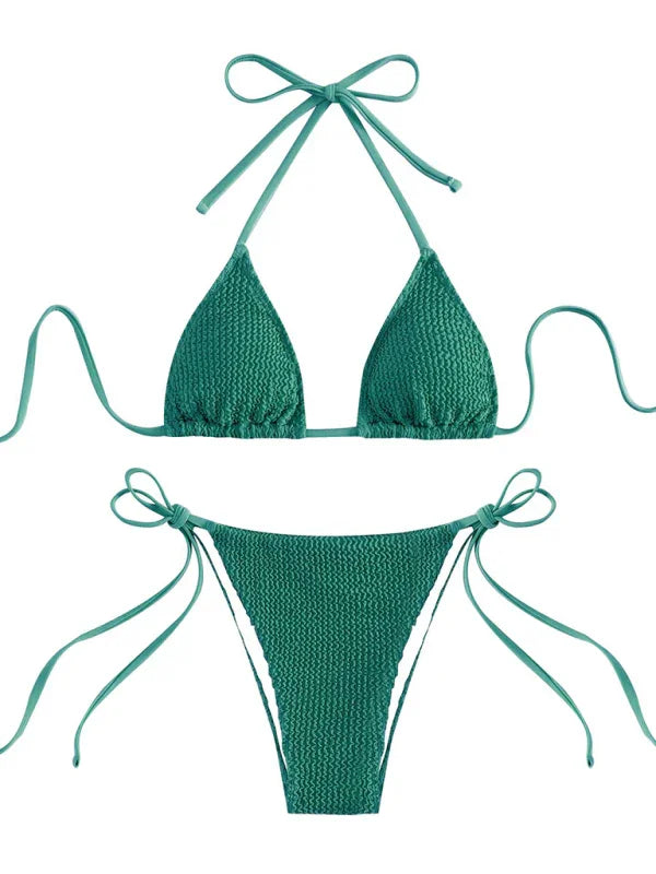 Ensemble de bikini ficelle rose pour femme