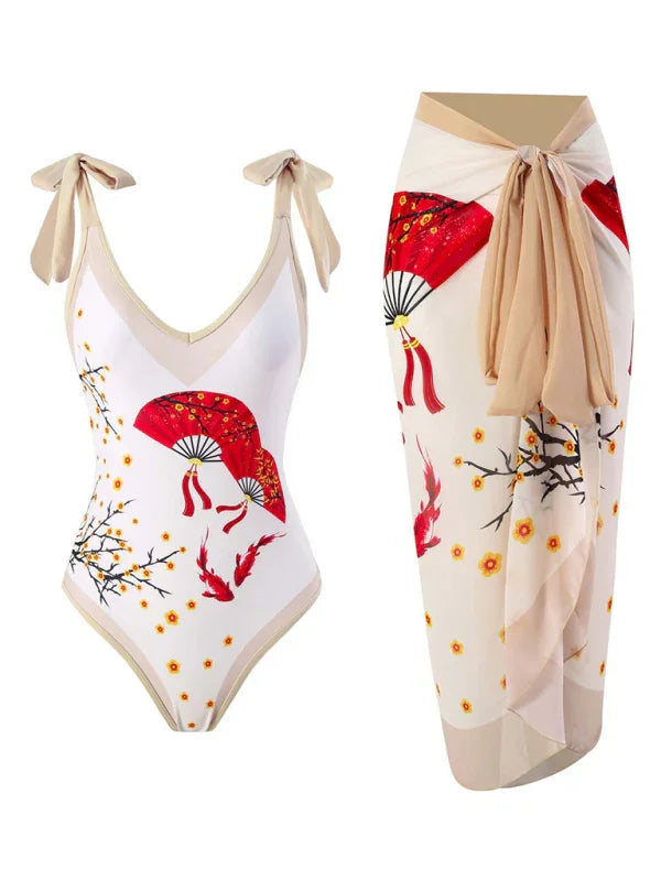 Women Floral One Piece Swimsuit