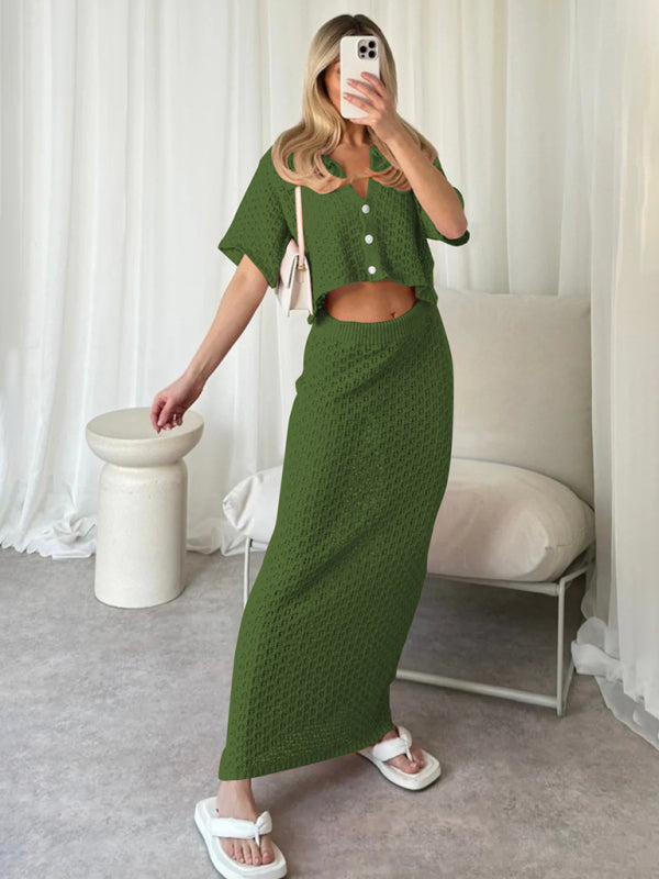 Boho Crochet V-Neck Maxi Dress