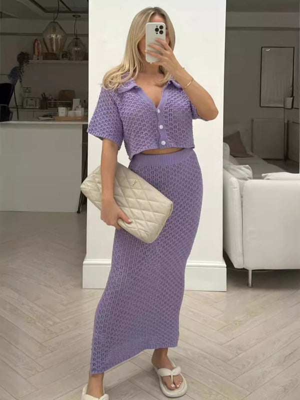 Boho Crochet V-Neck Maxi Dress