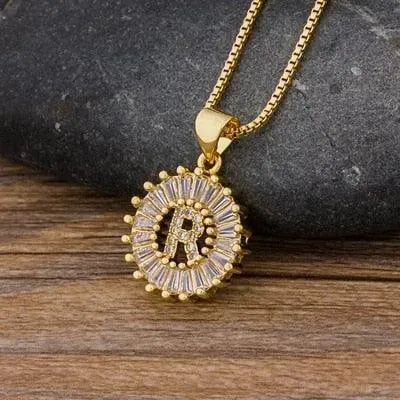 Initial Letter Charm Pendant Necklace - Pendant Necklace - LeStyleParfait