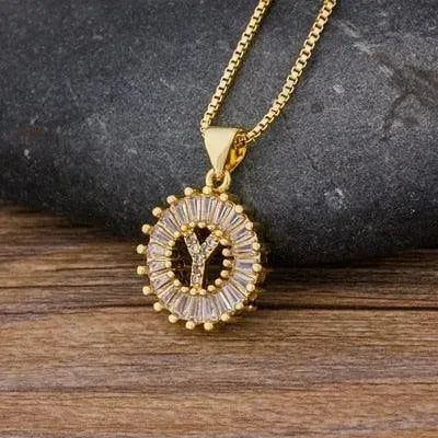 Initial Letter Charm Pendant Necklace - Pendant Necklace - LeStyleParfait