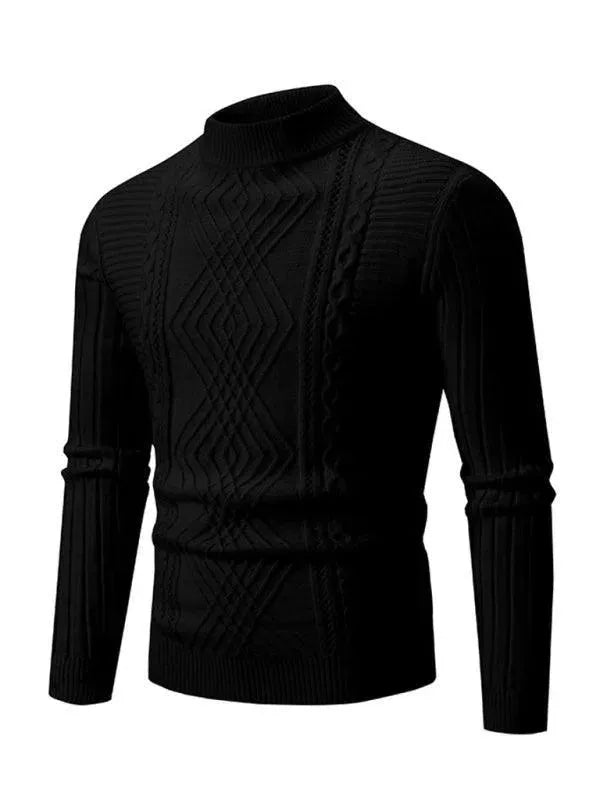 Jacquard Knitted Cashmere Men Pullover Sweater - Pullover Sweater - LeStyleParfait
