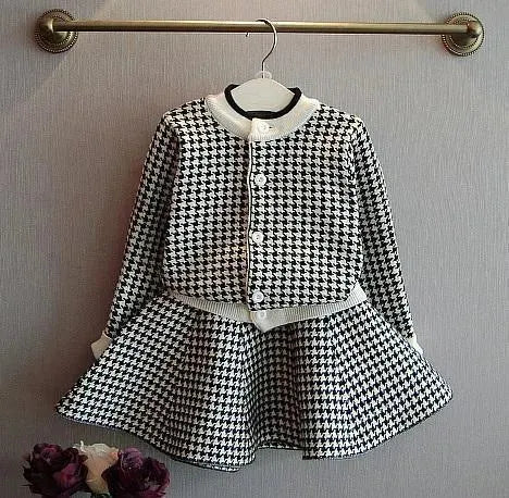 Kids Clothing Set Girls Checked Skirt Suit - Kids Clothing Set - LeStyleParfait