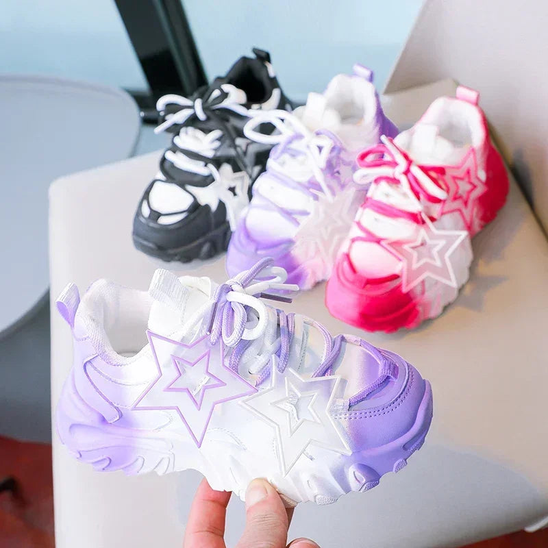 Kids' Sneakers - Chunky Sneakers - Lace-Up Spring-Autumn Shoes