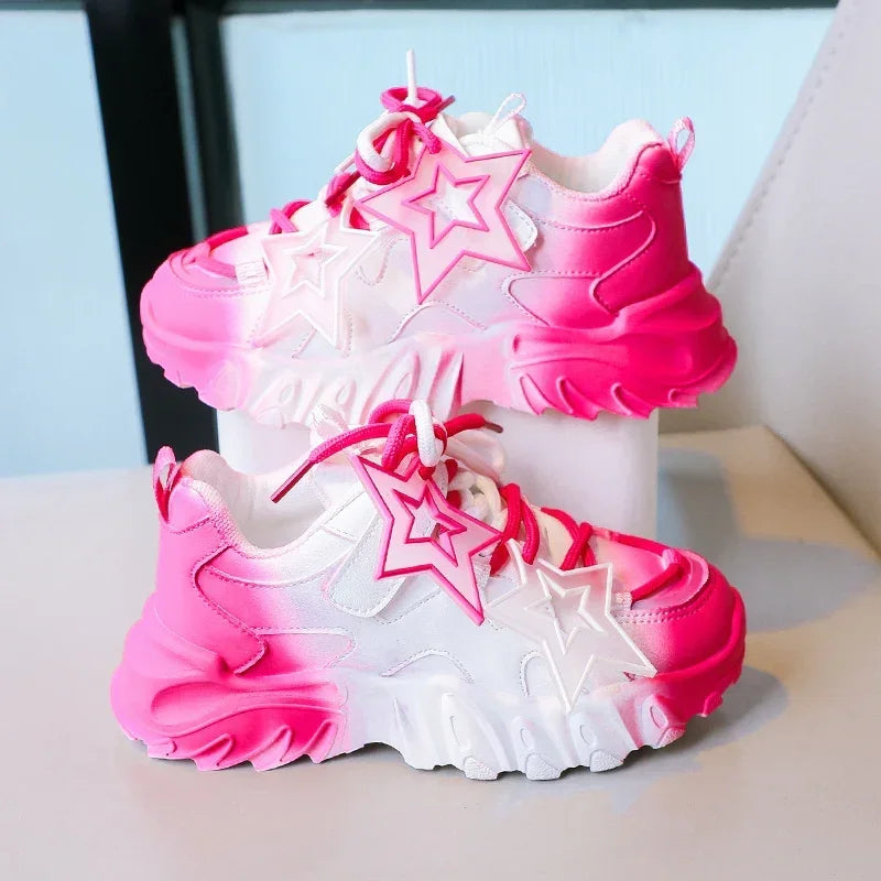 Kids' Sneakers - Chunky Sneakers - Lace-Up Spring-Autumn Shoes
