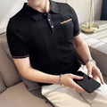 Knitted Lapel Short Sleeve Men Polo Shirt-Polo Shirt-LeStyleParfait