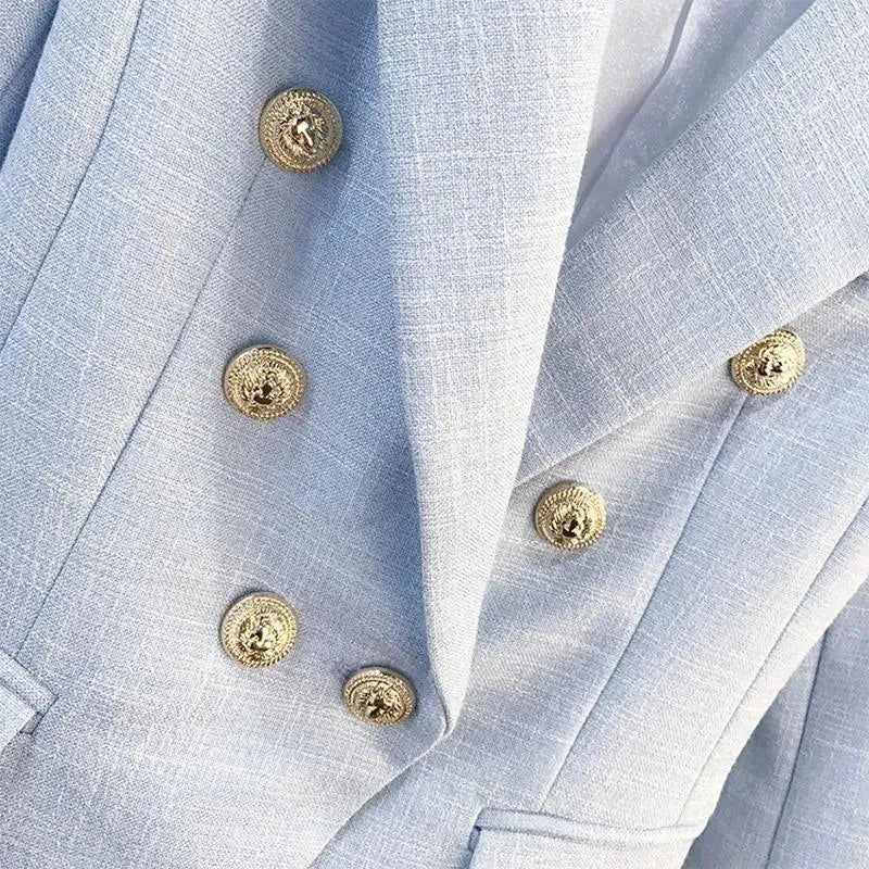 La Douce Double Breasted Blazer Women - Casual - Plain-Solid - Double-Breasted Blazer - LeStyleParfait