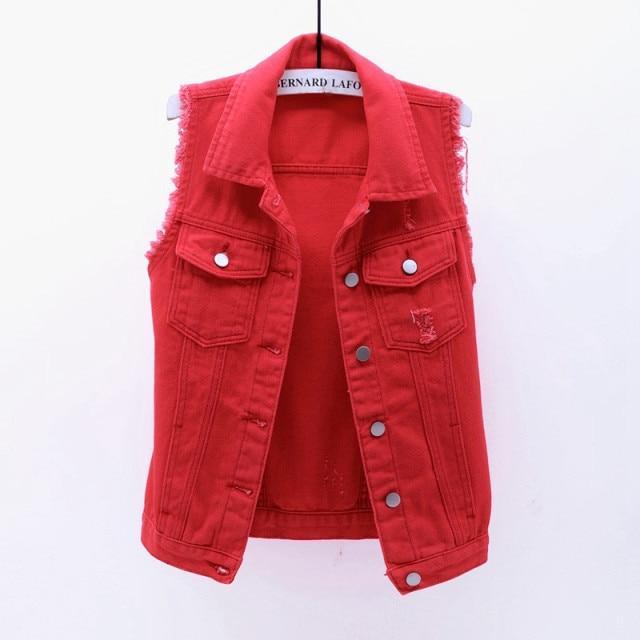 La Douceur Sleeveless Denim Jeans Jackets - Jacket - LeStyleParfait Kenya
