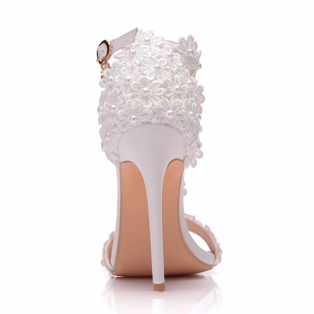 Lace Ankle Strap Sandals, Bridal Wedding Shoes - Shoes - LeStyleParfait Kenya