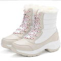 Ladies Trendy Fur Lace Up Snow Ankle Boots - Snow Boots - LeStyleParfait