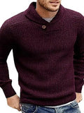 Lapel Button V-Neck Men Pullover Sweater - Pullover Sweater - LeStyleParfait