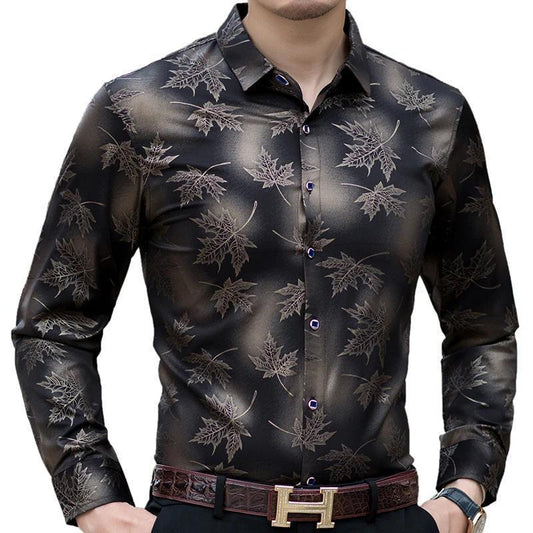 "Leaf Print" Casual Shirt For Men - Shirt - LeStyleParfait Kenya