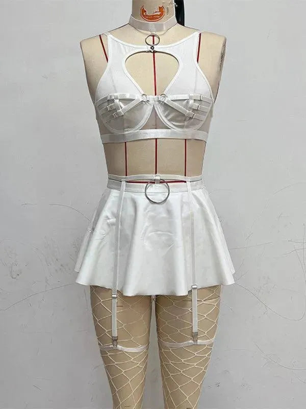 Leather Costume Lingerie Set - Lingerie Set - LeStyleParfait