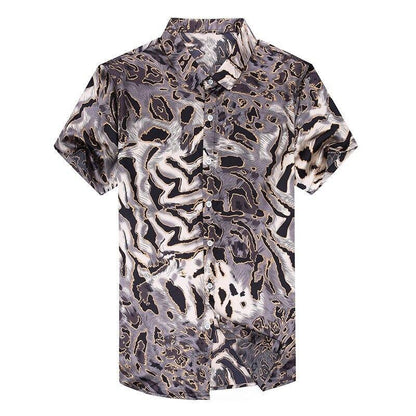 Leopard Print Satin Silk Shirt For Men - Shirt - LeStyleParfait Kenya
