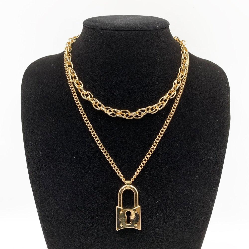 Lock Pendant Necklace - Multi-Layered Women's Jewelry - Necklace - LeStyleParfait Kenya
