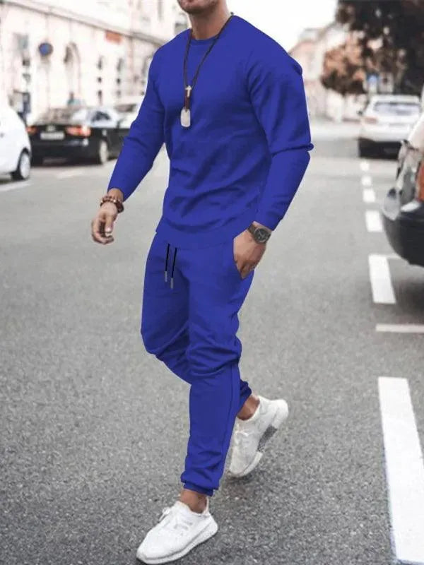 Buy Long-sleeved Casual Suit Men's Solid Color Trendy Sports Suit