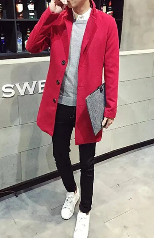 Long Woolen Men Winter Coat - Winter Coat - LeStyleParfait